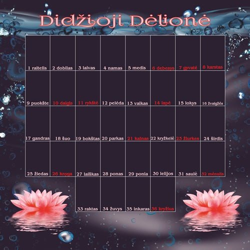 Lenormand kortų “Didžiosios Dėlionės” staltiesė – Lelijos - Ezoterinės prekės