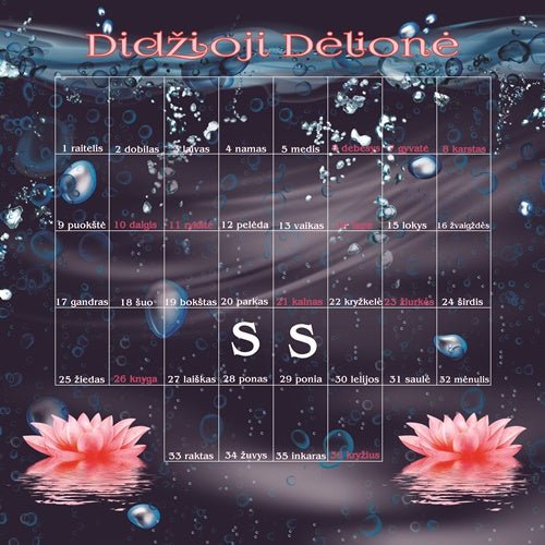 Lenormand kortų “Didžiosios Dėlionės” staltiesė – Vandens Lelijos - Ezoterinės prekės