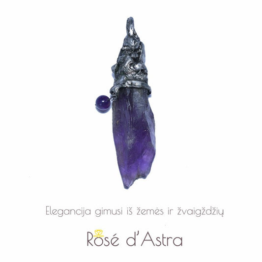 Pakabukas su Ametistu “Violetinis Riteris" - Rankų darbo gaminiai