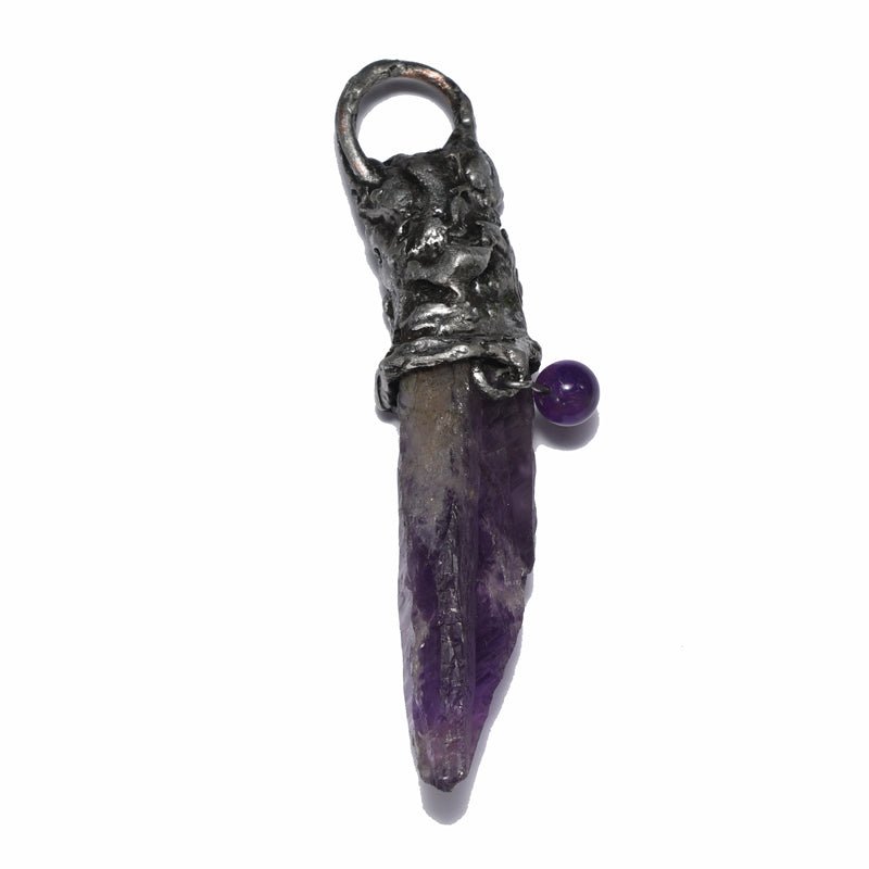 Pakabukas su Ametistu “Violetinis Riteris" - Rankų darbo gaminiai